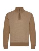 H-Dambino Tops Knitwear Half Zip Jumpers Beige BOSS