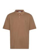 Shield Logo Ss Pique Tops Polos Short-sleeved Beige GANT