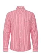 Reg Cotton Linen Stripe Shirt Tops Shirts Linen Shirts Red GANT