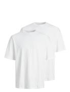 Jjebradley Tee Ss O-Neck 2Pk Mp Noos Tops T-Kortærmet Skjorte White Ja...