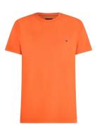 Stretch Slim Fit Tee Tops T-Kortærmet Skjorte Orange Tommy Hilfiger