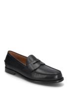 Alston Leather Penny Loafer Loafers Flade Sko Black Polo Ralph Lauren