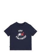 Boys Graphic Tee Ss Tops T-Kortærmet Skjorte Navy Tommy Hilfiger