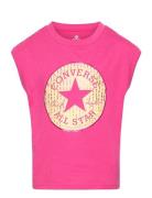 Kt-S/S Knit Top Tops T-shirts Sleeveless Pink Converse