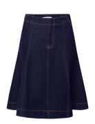 Flared Denim Skirt Skirts Knee-length & Midi Skirts Navy Mango