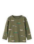 Nmmbimmo Ls Top Tops T-shirts Long-sleeved T-Skjorte Green Name It