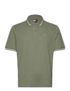 Tjm Reg Tipped Polo Tops Polos Short-sleeved Khaki Green Tommy Jeans