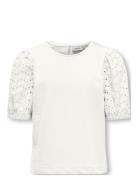 Kogninna Life 2/4 Brod.ang.sleeve Ub Swt Tops T-Kortærmet Skjorte Whit...