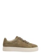 Slhdavid Chunky Suede Sneaker Noos Low-top Sneakers Khaki Green Select...