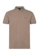 Paddy Sport Polos Short-sleeved Brown BOSS