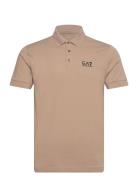 Polo Shirt Tops Polos Short-sleeved Beige EA7