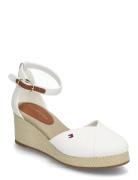 Flag Closed Toe Mid Wedge Espad Sko Med Kilehæl White Tommy Hilfiger