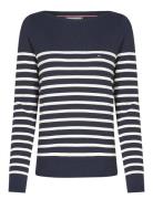 Co Jersey Stitch Ls Boat-Nk Swt Tops Knitwear Jumpers Navy Tommy Hilfi...