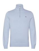 Casual Cotton Half Zip Tops Knitwear Half Zip Jumpers Blue GANT