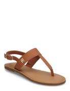 Leather Thong Sandal Flade Sandaler Brown Tommy Hilfiger