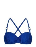 Madras Bandeau Swimwear Bikinis Bikini Tops Bandeau Bikinitops Blue Do...