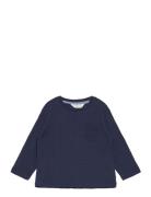 Patch Pocket T-Shirt Tops T-shirts Long-sleeved T-Skjorte Navy Mango