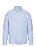 100% Cotton Shirt Tops Shirts Long-sleeved Shirts Blue Mango