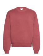 Regular Cotton Sweater Tops Knitwear Round Necks Red Weekday