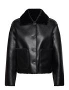 Double-Sided Leather-Effect Jacket With Pockets Læderjakke Skindjakke ...