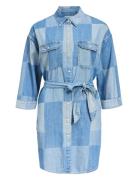 Objfrancey Lo 2/4 Dnm Shirt Dres 137 Dresses Jeans Dresses Blue Object