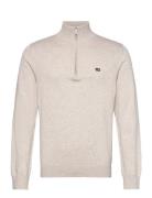 Cotton Half-Zip Sweater Tops Knitwear Half Zip Jumpers Cream Lexington...