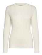 Barbour Hartland Crew Knitted Jumper Tops Knitwear Jumpers Cream Barbo...