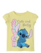 Nmffolly Stitch Ss Top Noos Wdi Tops T-Kortærmet Skjorte Yellow Name I...