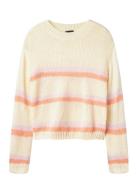 Nlffow Ls Short Knit Tops Knitwear Pullovers White LMTD