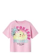 Nkffami Pokemon Ss Nreg Top Sky Tops T-Kortærmet Skjorte Pink Name It