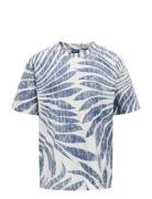 Osjzeke Life Rlx Washed Ss Aop Tee Jrs Tops T-Kortærmet Skjorte Blue O...