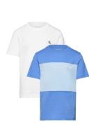 Color Block 2-P T-Shirts Tops T-Kortærmet Skjorte Blue Calvin Klein
