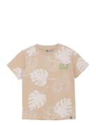 T-Shirt Print Tops T-Kortærmet Skjorte Beige Daily 7