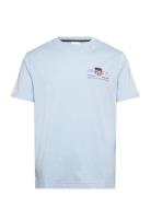 Reg Archive Shield Emb Ss T-Shirt Tops T-Kortærmet Skjorte Blue GANT