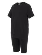 Mlsally Solid T-Shirt & Shorts Set Noos Top Black Mamalicious