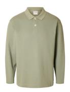 Slhrelaxwayne Ls Polo Sweat Tops Polos Long-sleeved Khaki Green Select...