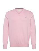 Classic Cotton V-Neck Tops Knitwear V-necks Pink GANT