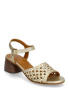 Sandals - Block Heels Sandal Med Hæl Gold ANGULUS