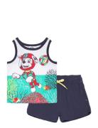 T Shirt + Short Sets Sets With Short-sleeved T-shirt Navy Paw Patrol