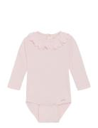 Body Ls Rib Langærmet Body Pink Minymo