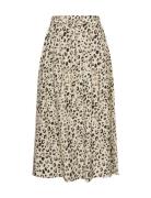 Mschalyona Vlora Skirt Aop Skirts Knee-length & Midi Skirts Beige MSCH...