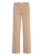 Fqsolvej-Pants Bottoms Trousers Wide Leg Beige FREE/QUENT