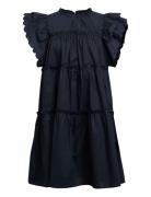 Objhope S/L Dress Rep Kort Kjole Navy Object