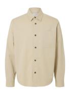 Slhace Thais Overshirt Tops Overshirts Cream Selected Homme