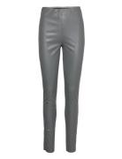 Slkaylee Pu Leggings Bottoms Trousers Leather Leggings-Bukser Grey Soa...