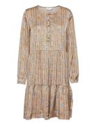 Dress In Sprout Print Kort Kjole Brown Coster Copenhagen