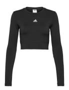 Adidas Aeroknit Seamless Fitted Cropped Long-Sleeve Top Sport Crop Top...