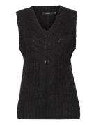 Vmbriella Sl V-Neck Vest Ga Bf Vests Knitted Vests Black Vero Moda