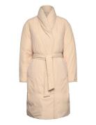 Recycled Down Wrap Puffer Coat Foret Jakke Cream Calvin Klein