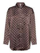 Objsutanna L/S Shirt 123 Tops Shirts Long-sleeved Brown Object